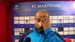 Le coach Eric Chelle après la victoire du FC Martigues contre Marignane - Gignac