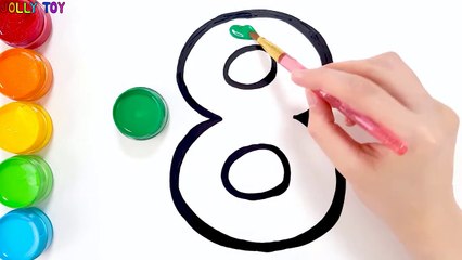 Number Glitter coloring and drawing for Kids, Toddlers - Learn Colors - Jolly Toy Art ☆ - Dailymotion