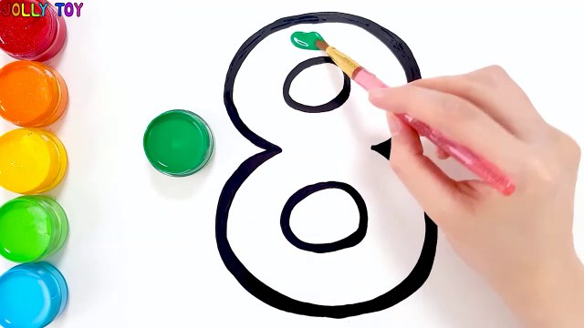 Number Glitter coloring and drawing for Kids, Toddlers - Learn Colors - Jolly Toy Art ☆ - Dailymotion