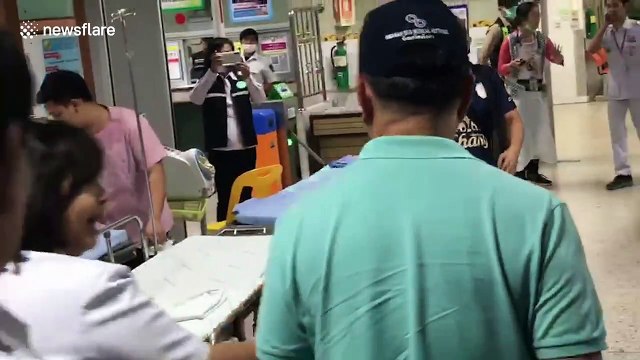 Locals rush to donate blood for survivors of Thailand shopping mall shooting