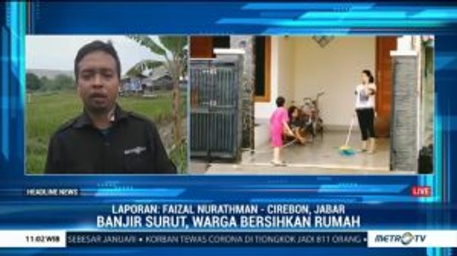 Banjir di Cirebon Surut, Warga Mulai Bersihkan Rumah