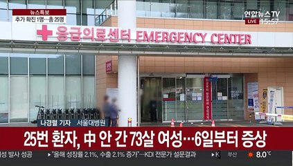 국내 신종코로나 확진 1명 추가…모두 25명