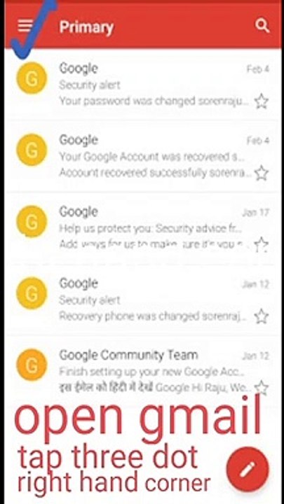How to change gmail password by android phone