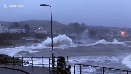 STORM CIARA: Huge waves slam into Wales coast