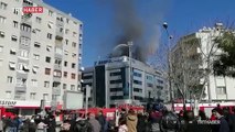 İzmir'de özel hastanenin çatı katında yangın çıktı