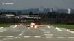 Extreme bumpy landing for diverted plane in Storm Ciara crosswinds