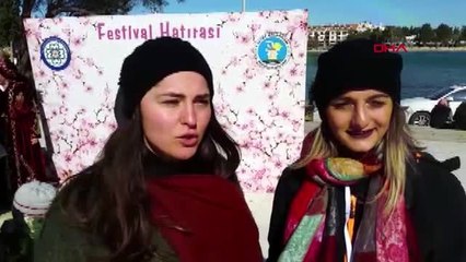 Muğla datça'da badem çiçeği festivali soğuk havaya rağmen tam gaz