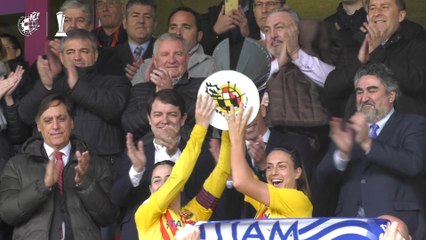 Celebración del FC Barcelonan tras ganar la Supercopa a la Real Sociedad