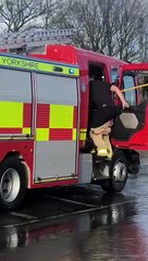 Fire service rescuing stranded Leeds Residents