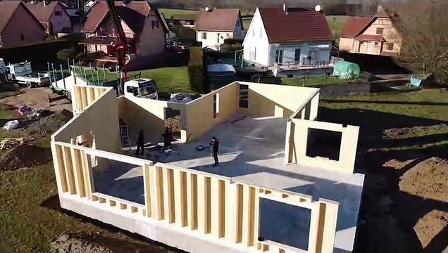 Montage d'une maison ossature bois entre Altkirch et Mulhouse
