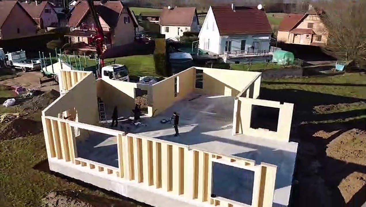 Montage d'une maison ossature bois entre Altkirch et Mulhouse