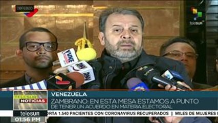 Zambrano: en mesa del diálogo podemos llegar a un acuerdo electoral