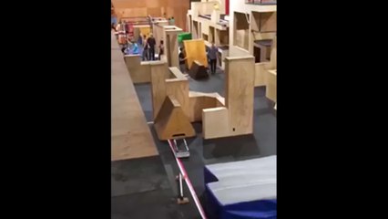 Guy Flips Near A Wall And Hits His Head