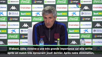 Barça - Setién : "Cette victoire a une très grande importance"