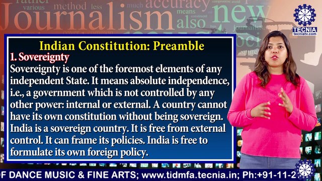 BAJMC || Ms. AKNSH ARORA || Indian Constitution Preamble || TIAS || TECNIA TV
