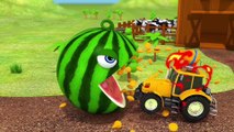 Learn Colors with Pacman as he chomps Fruit on Tree and rolls down a magic slide