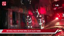 Beyoğlu'nda metruk bina alev alev yandı