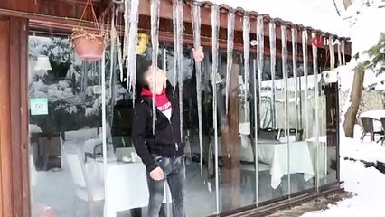 Safranbolu'da 1,5 metrelik sarkıtlar oluştu