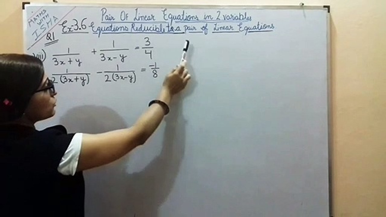 Class 10th Maths Ex 3.6_ Q 1 (VIII) of Chapter 3 NCERT