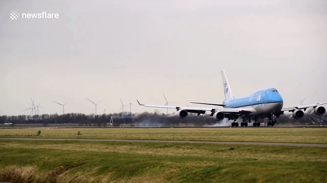 Storm Ciara sees planes suffer heavy turbulence as they land at Amsterdam's Schiphol Airport