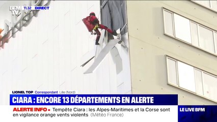 Tempête Ciara: la façade d'un hôtel a été en partie emportée par le vent