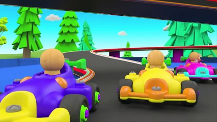Racing Car Track Toy Set Assembly - Little Babies and Animals Fun Play - Cartoon for Children Videos