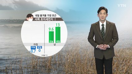 [날씨] 내일 올겨울 가장 포근...서쪽 초미세먼지↑ / YTN