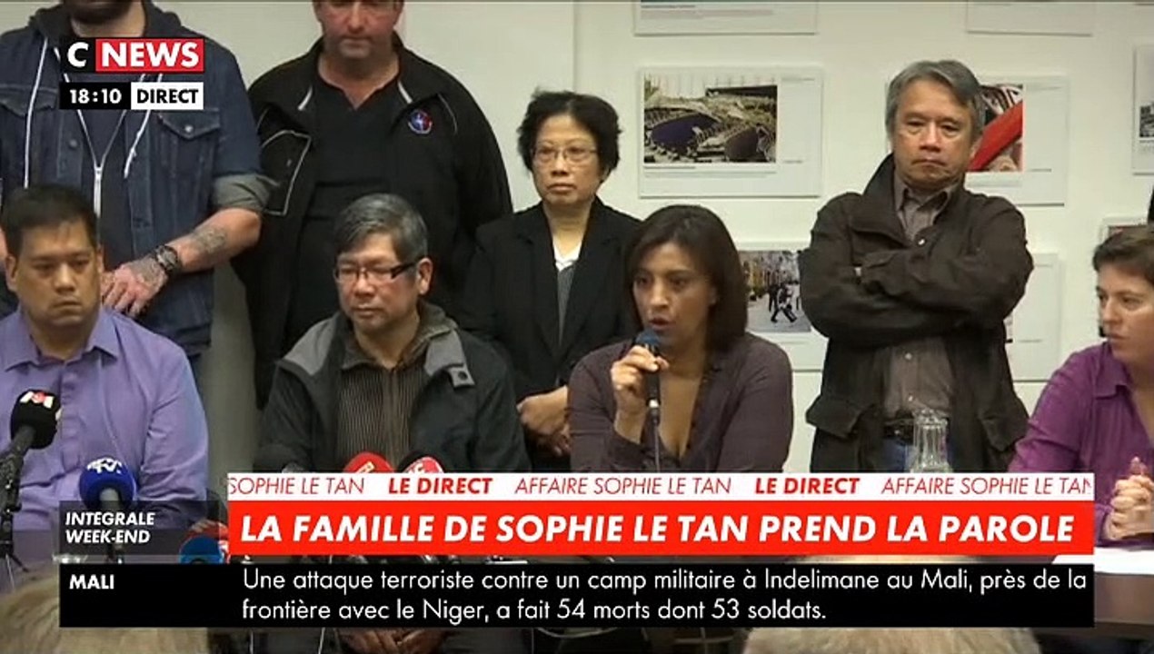 La famille de Sophie le Tan s'exprime: "Nous voudrions que le coupable assume ses actes. Nous avons besoin de connaître toute la vérité"