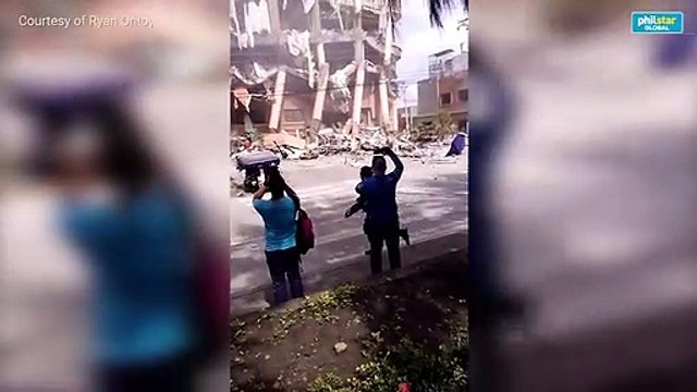 Rescuers arrive after hotel building in Kidapawan collapsed