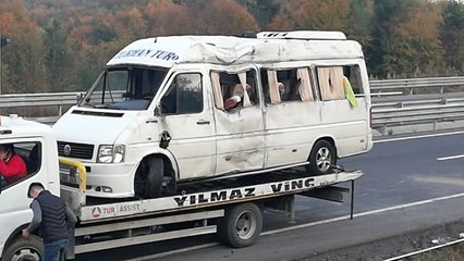 Zonguldak'ta madencileri taşıyan işçi servisi kaza yaptı: 1'i ağır 14 yaralı