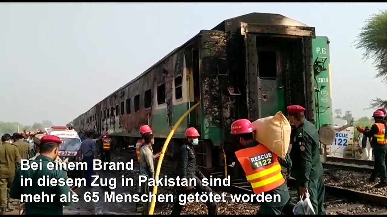 Dutzende Tote bei Feuer in Zug in Pakistan