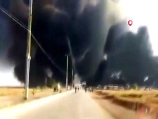 YPG/PKK'lı teröristler kuyulara doldurduğu petrolü yaktı