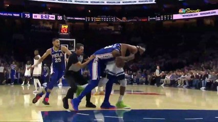 NBA'de kavga; Joel Embiid ve Anthony Towns parkede birbirine girdi
