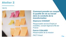 Atelier n° 2 : Comment prendre en compte la QVT dans la conduite de la transformation - Journée EMRH du 1er octobre 2019