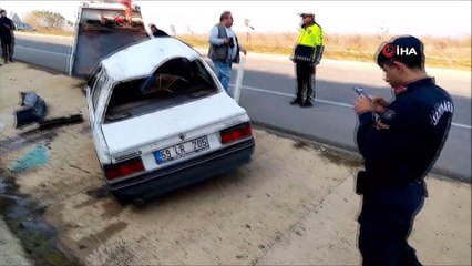 Kontrolden çıkan otomobil takla attı: 2 yaralı