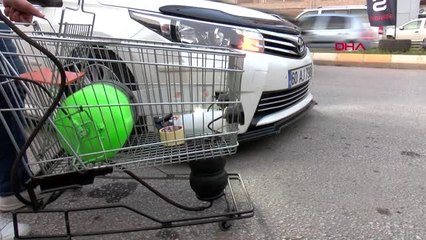 Tokat market arabasına havalı süspansiyon taktı