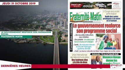 Le Titrologue du 31 Octobre 2019- Giga Meeting, PDCI RDA, voici les erreurs à éviter