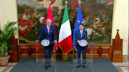 Roma - Le dichiarazioni di Giuseppe Conte e Edi Rama (31.10.19)