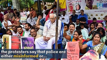 Protesters demand the release of Doddipalya Narasimhamurthy