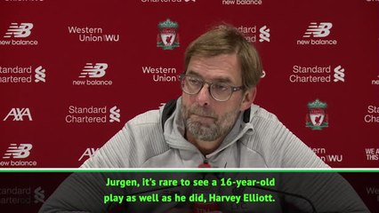 Klopp praises Elliott's mature performance against Arsenal