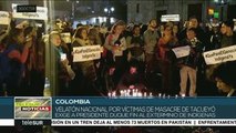 Colombianos realizan velatón en memoria de masacrados en Cauca