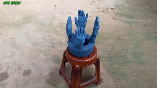 DIY __ BEAUTIFUL FLOWER POT MAKING WITH SAND CEMENT AND GLOVES ( 720 X 1280 )