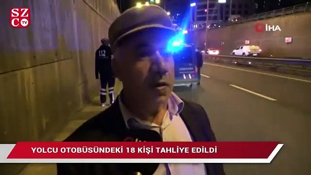 Yolcu otobüsünde yangın çıktı