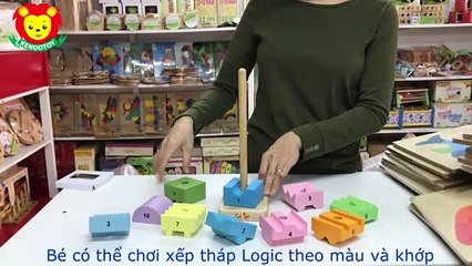 Xếp tháp xâu cọc số đếm tiếng anh và chơi logic