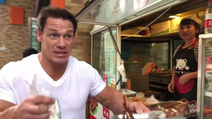 John Cena in China- Fine dining from mobile food carts