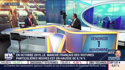 En octobre 2019, le marché français des voitures particulières neuves est en hausse de 8,74%, François Roudier – 01/11