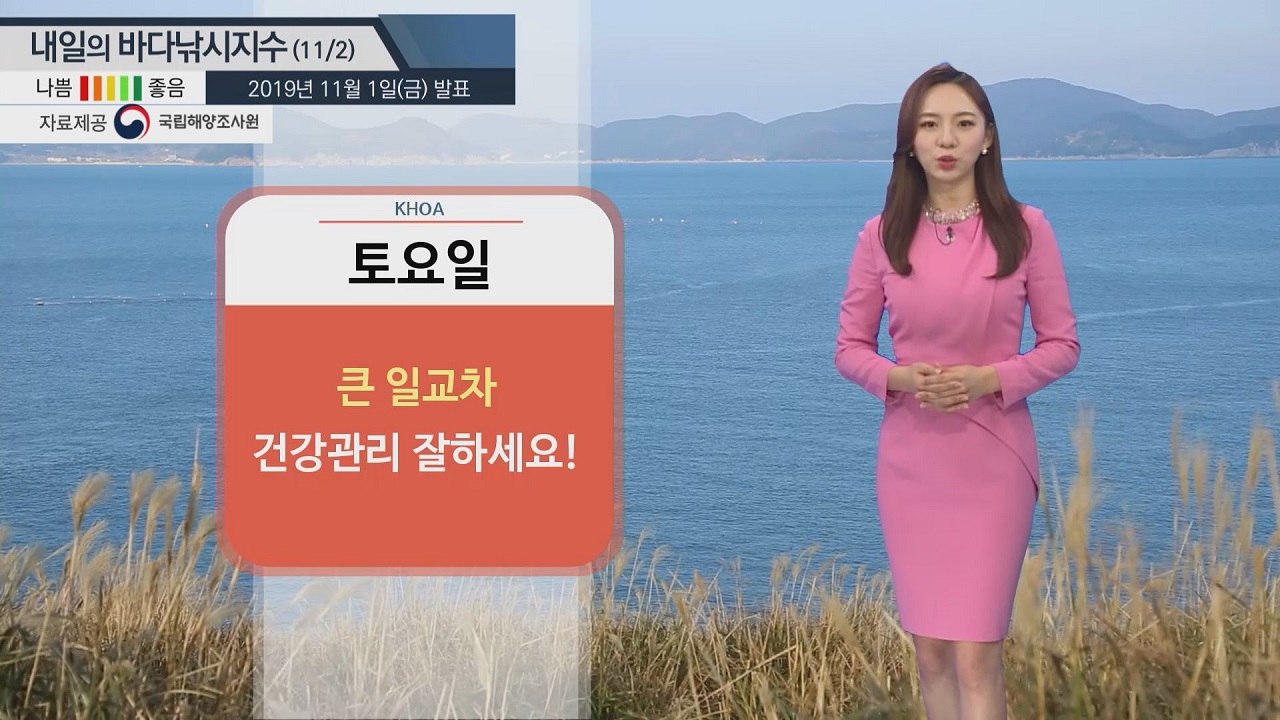 [내일의 바다낚시 지수]11월 2일 주말 큰 일교차, 주말 맑다가 오후부터 흐려져 /...