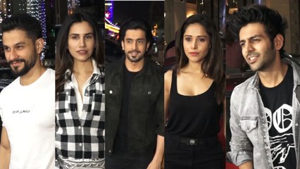 Kartik Aaryan Ajay Devgn Nushrat Bharucha at the screening of 'Ujda Chaman'