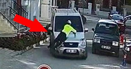 Polis memurunu araç kaportasında metrelerce sürükleyen sürücü tutuklandı