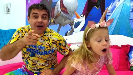 Stacy and dad dress up for a pink color party